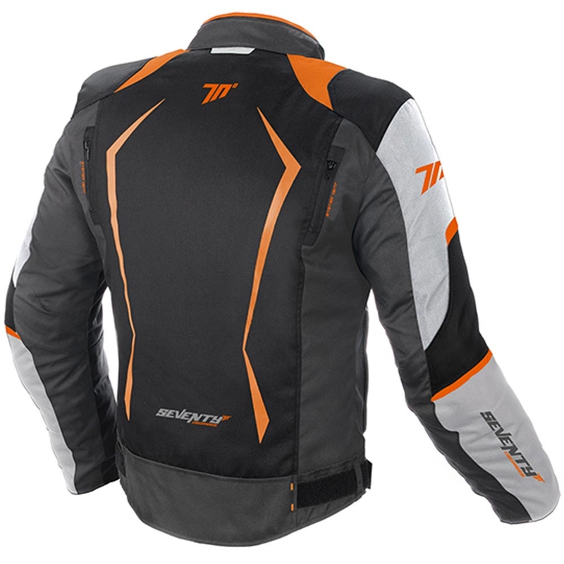 Bunda na motorku SEVENTY DEGREES SD-JR47 černo-šedo-oranžová