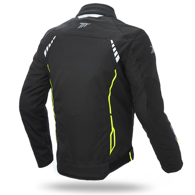 Moottoripyörätakki SEVENTY DEGREES SD-JR65 musta-fluo keltainen