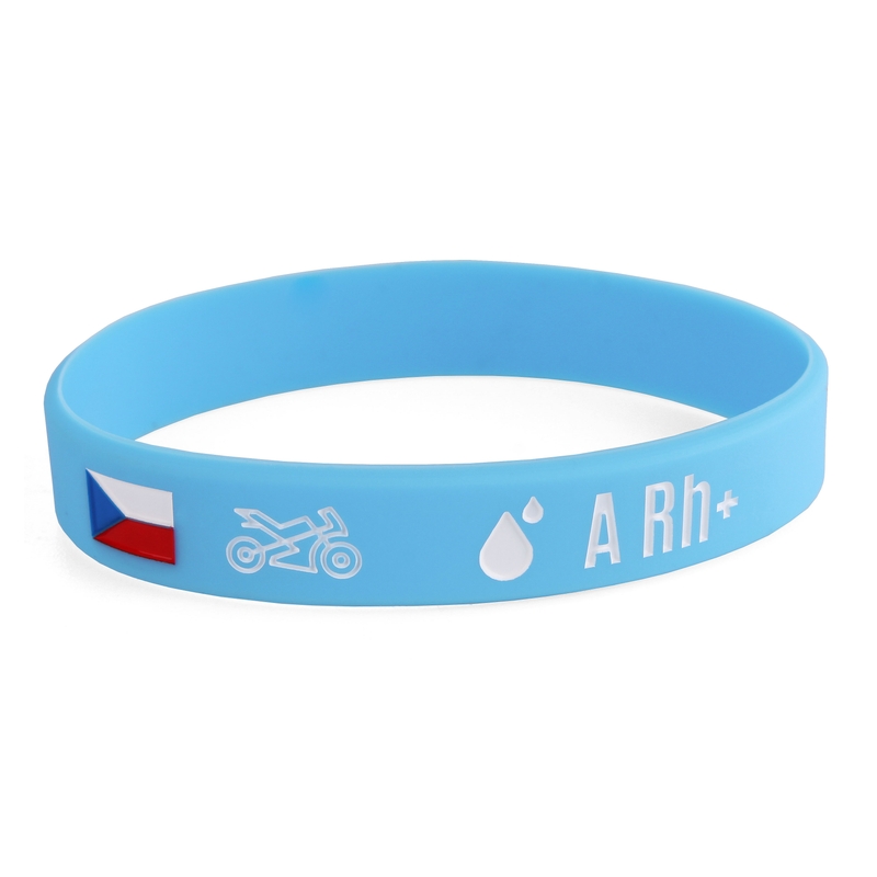 Silikoninen moto-rannekoru veriryhmällä A RH+