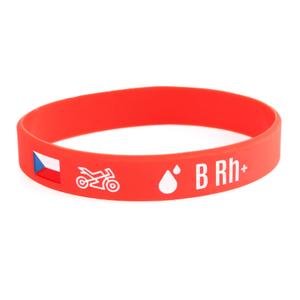 Silikoninen moto-rannekoru veriryhmällä B RH+