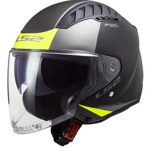 Avoin moottoripyöräilykypärä LS2 OF600 Copter II Urbane 06 musta-fluo keltainen