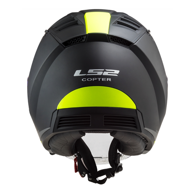 Avoin moottoripyöräilykypärä LS2 OF600 Copter II Urbane 06 musta-fluo keltainen