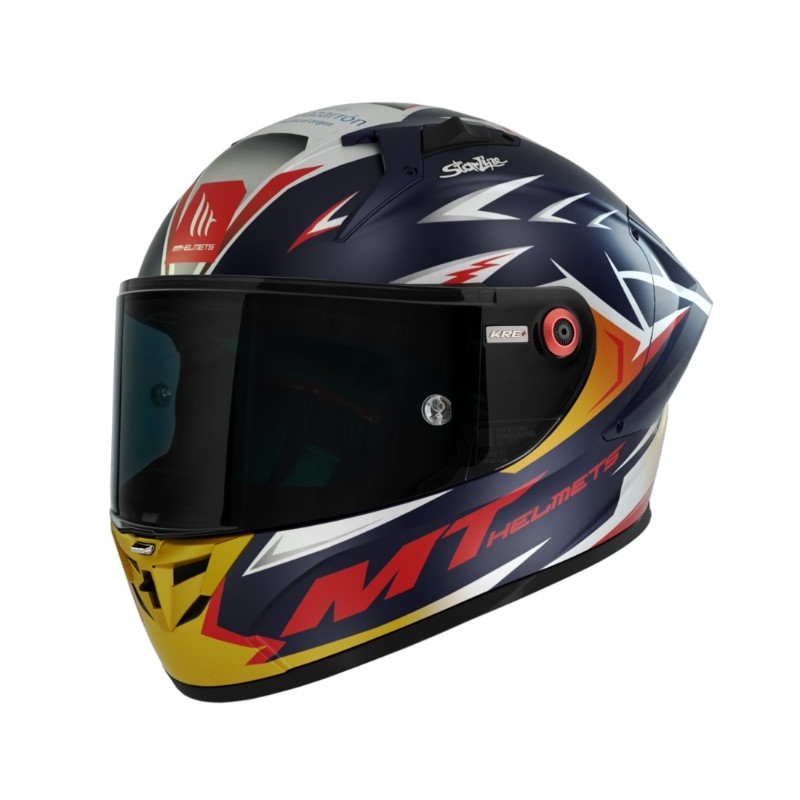 Integrální přilba MT FF103PLUSC KRE+ Carbon Acosta A37 modro-bílo-oranžová