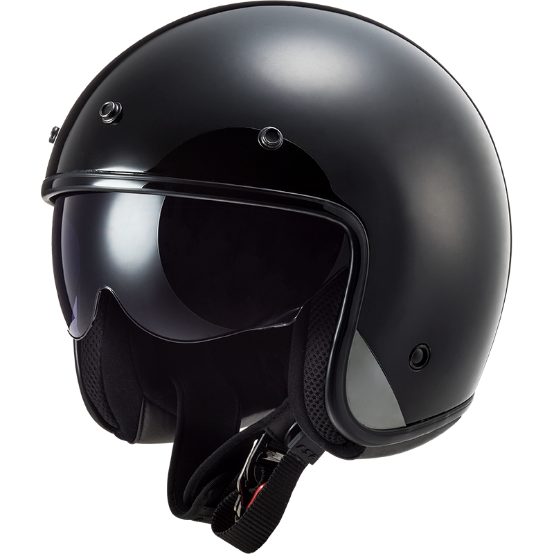 Open Moottoripyöräilykypärä LS2 OF601 Bob II Solid Black Matte