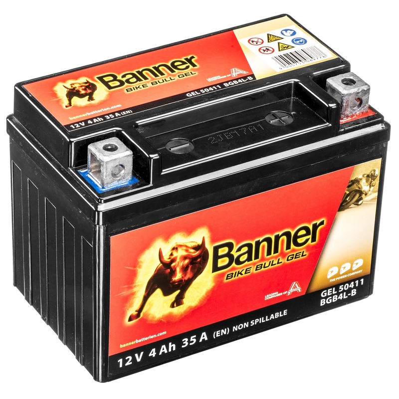 Gelová baterie Banner Bike Bull Gel 12V, YB4L-B, 4AH, 40A