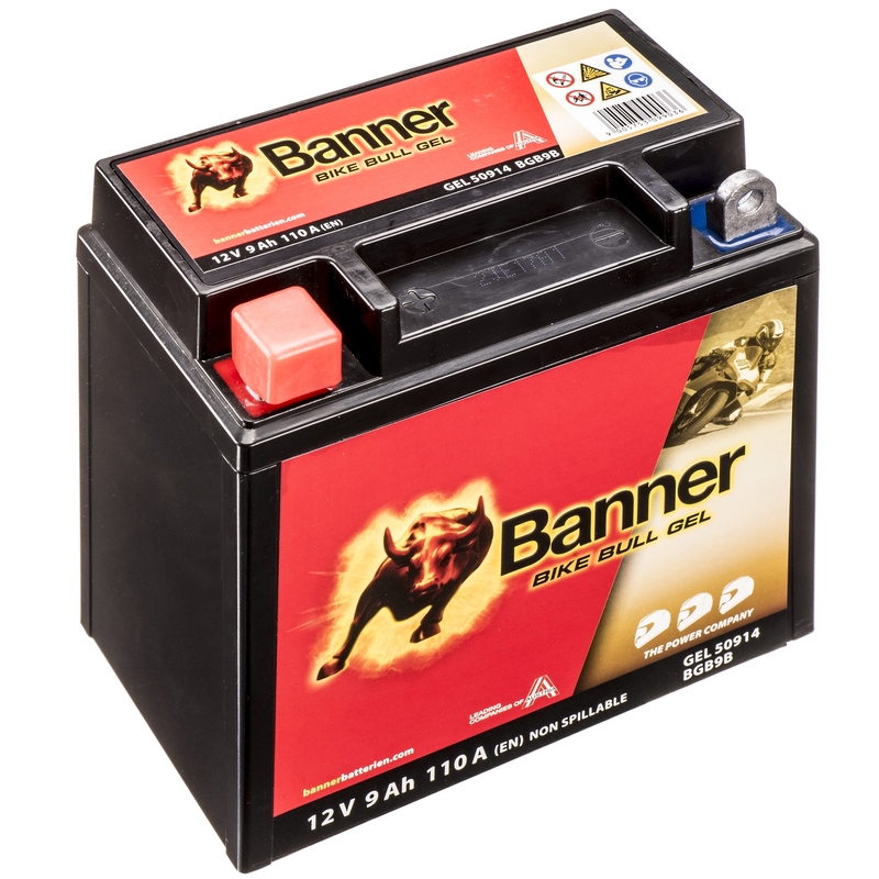 Geeliakku Banner Bike Bull Gel 12V, YB9-B, 9AH, 90A