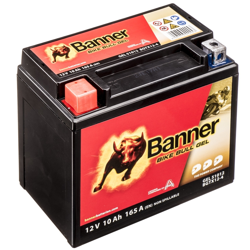 Geeliakku Banner Bike Bull Gel 12V, YTX12-BS, 10AH, 160A