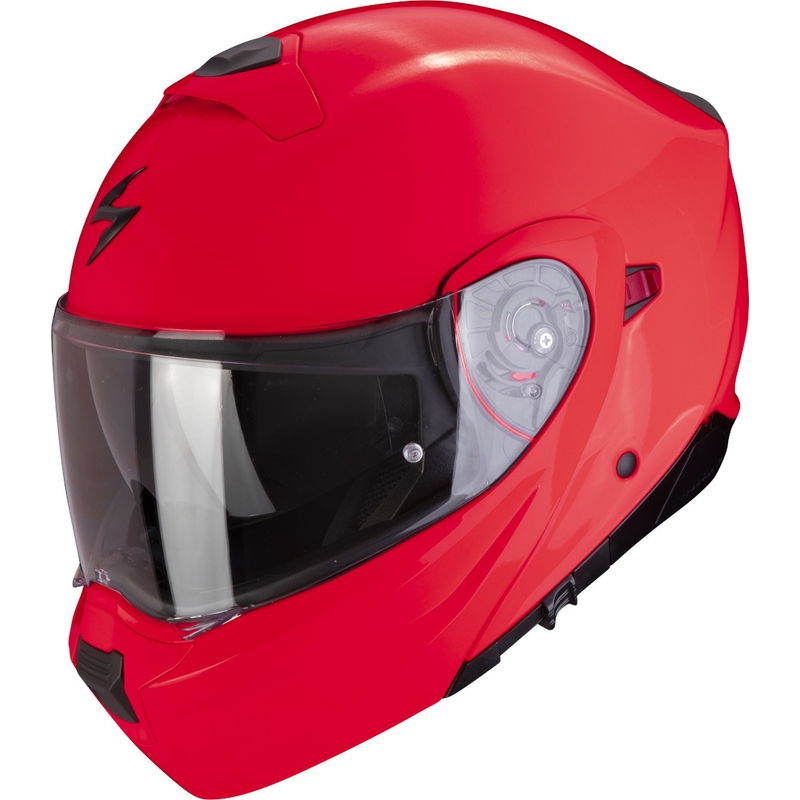 Flip-up moottoripyöräilykypärä Scorpion EXO-930 EVO Solid fluo-punainen