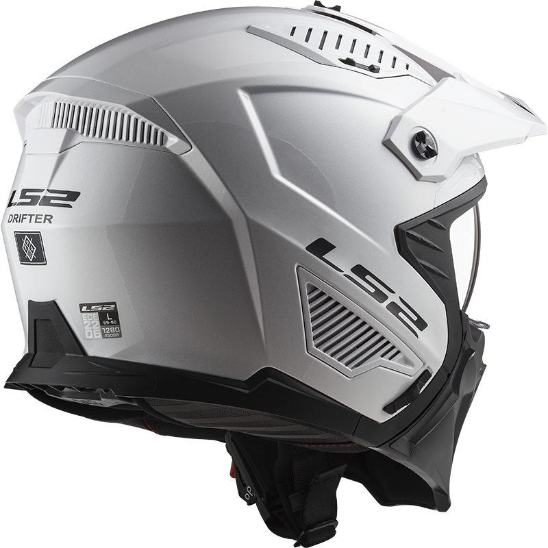 Trial Moottoripyöräilykypärä LS2 OF606 Drifter Solid Valkoinen