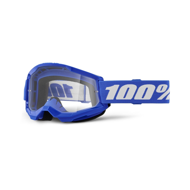 Motocross lasit 100% STRATA 2 Uusi sininen (kirkas pleksi)