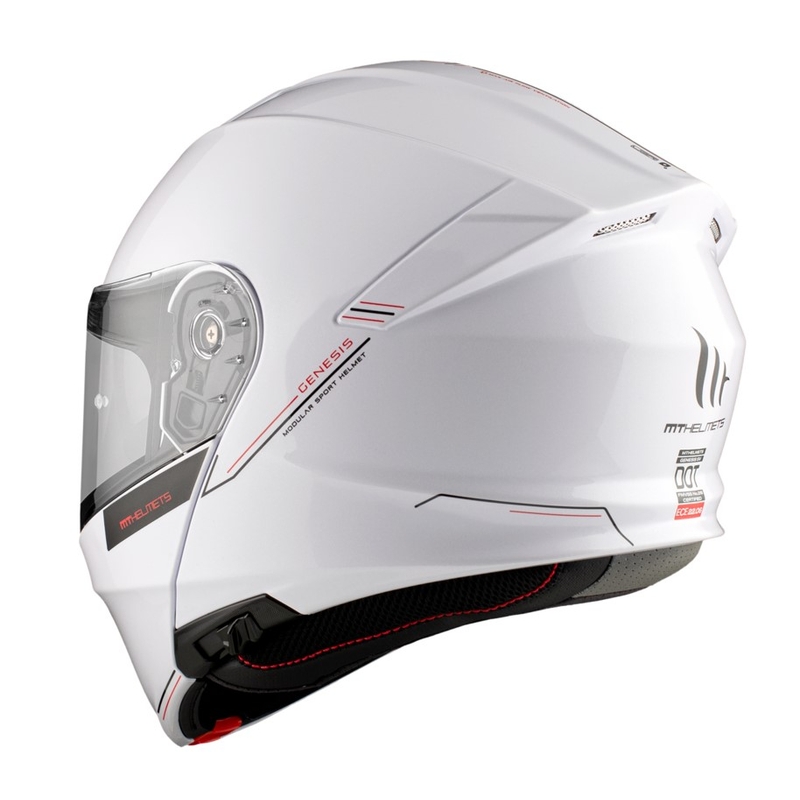 MT Genesis SV Solid A0 moottoripyöräilykypärä valkoinen kiiltävä valkoinen kiiltävä