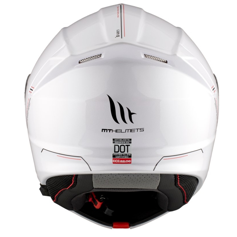 MT Genesis SV Solid A0 moottoripyöräilykypärä valkoinen kiiltävä valkoinen kiiltävä