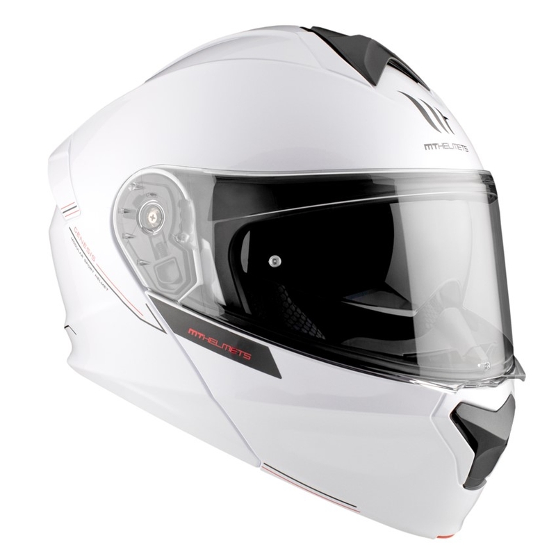 MT Genesis SV Solid A0 moottoripyöräilykypärä valkoinen kiiltävä valkoinen kiiltävä