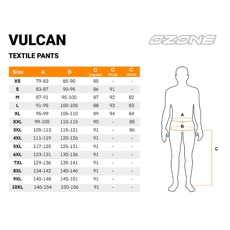 Ozone Vulcan Musta Laajennetut moottoripyöräilyhousut