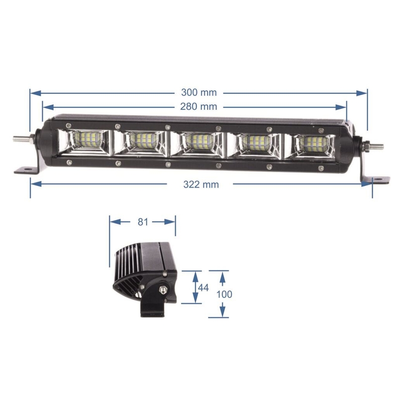 LED-valoramppi SHARK LED-valopalkki , ETI LED, 11",50W