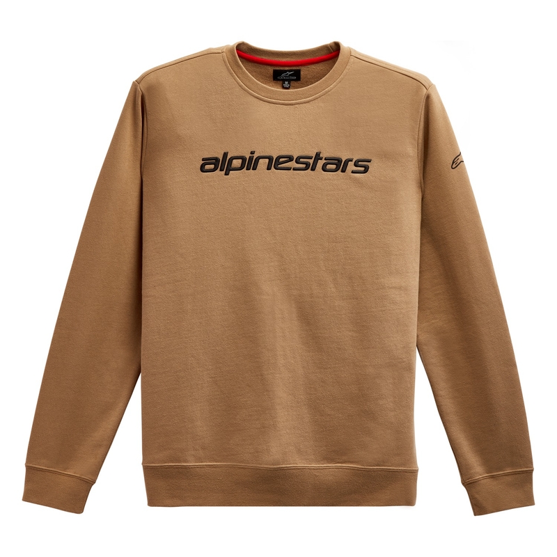 Mikina Alpinestars Linear Crew Fleece pískovo-černá