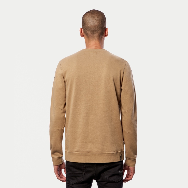 Mikina Alpinestars Linear Crew Fleece pískovo-černá