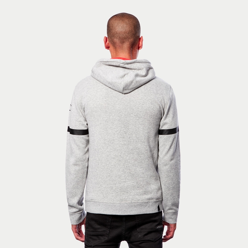 Mikina Alpinestars Club Hoodie šedo-černo-červená