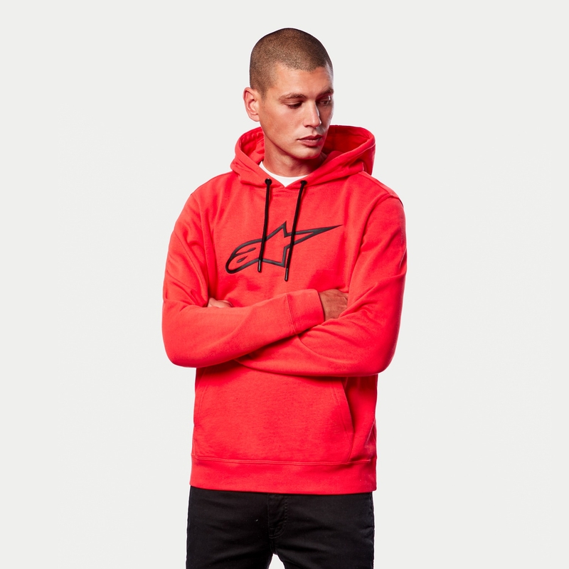 Mikina Alpinestars Ageless 2 Hoodie fluo červeno-černá
