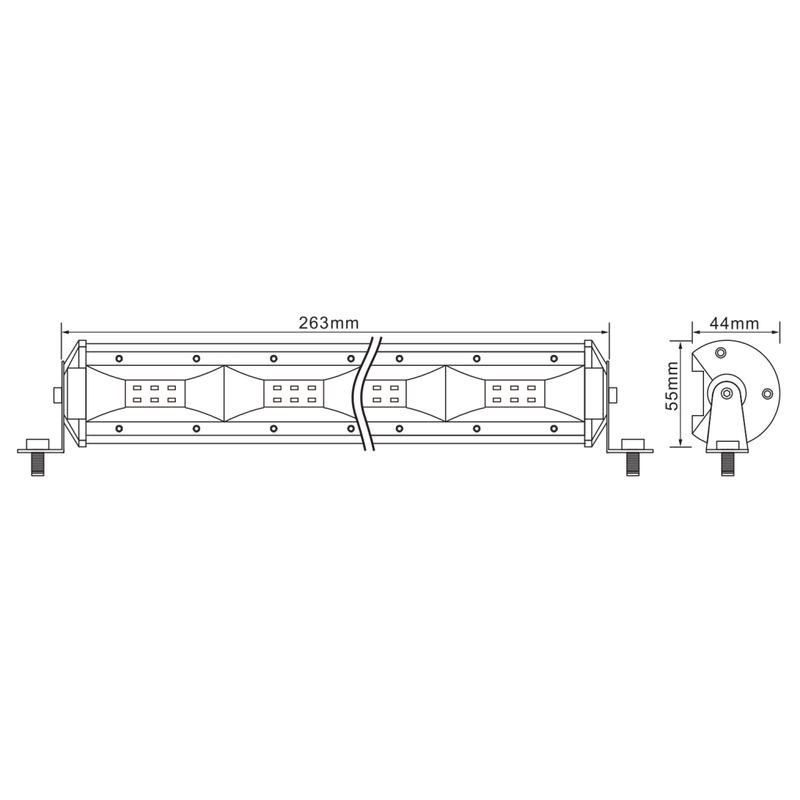 LED-valo ramppi SHARK LED-valopalkki 10.5" 24W 2400LM