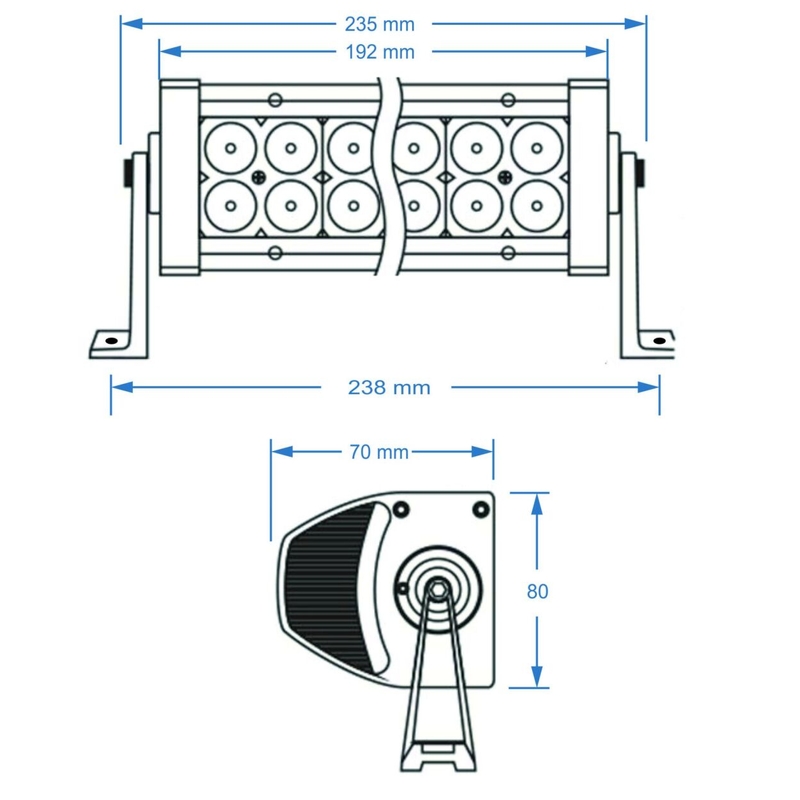 LED-valoramppi SHARK LED-valopalkki 7,5", 6D, 36W