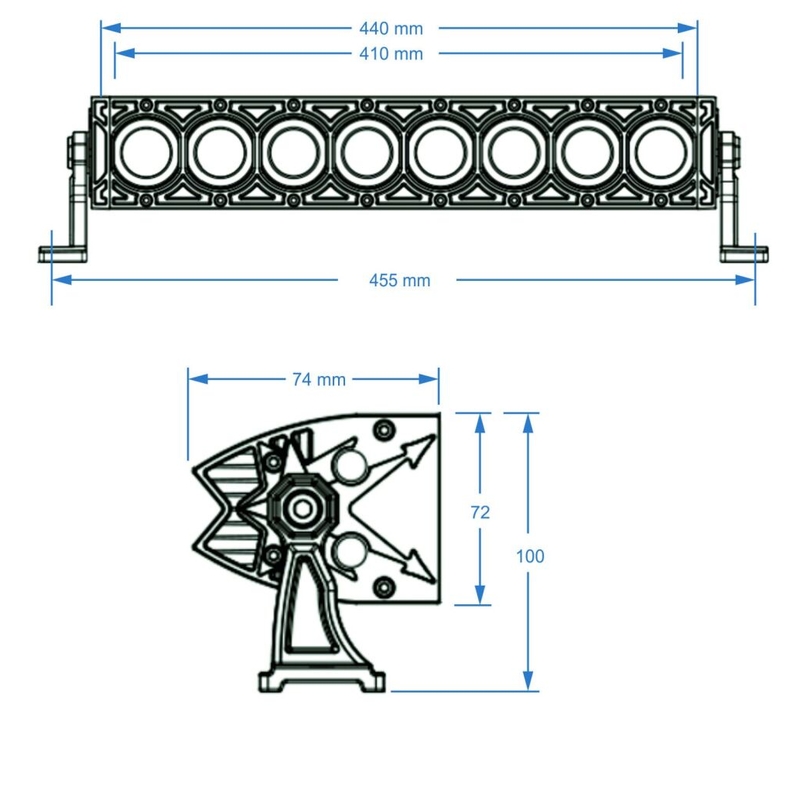LED-valoramppi SHARK LED-valopalkki 17" HALO RINGILLÄ, CREE LED, 80W