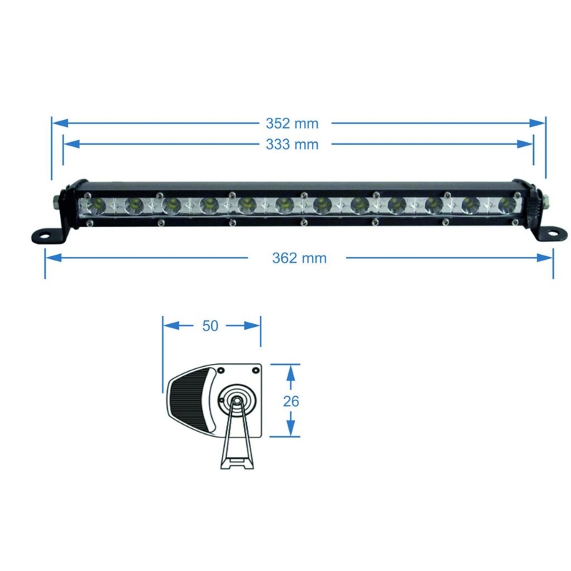 LED-valoramppi SHARK LED-valopalkki 13", 36W