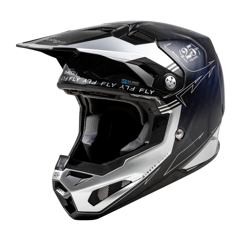 Motocross kypärä FLY Racing Formula S Carbon sininen-hopea