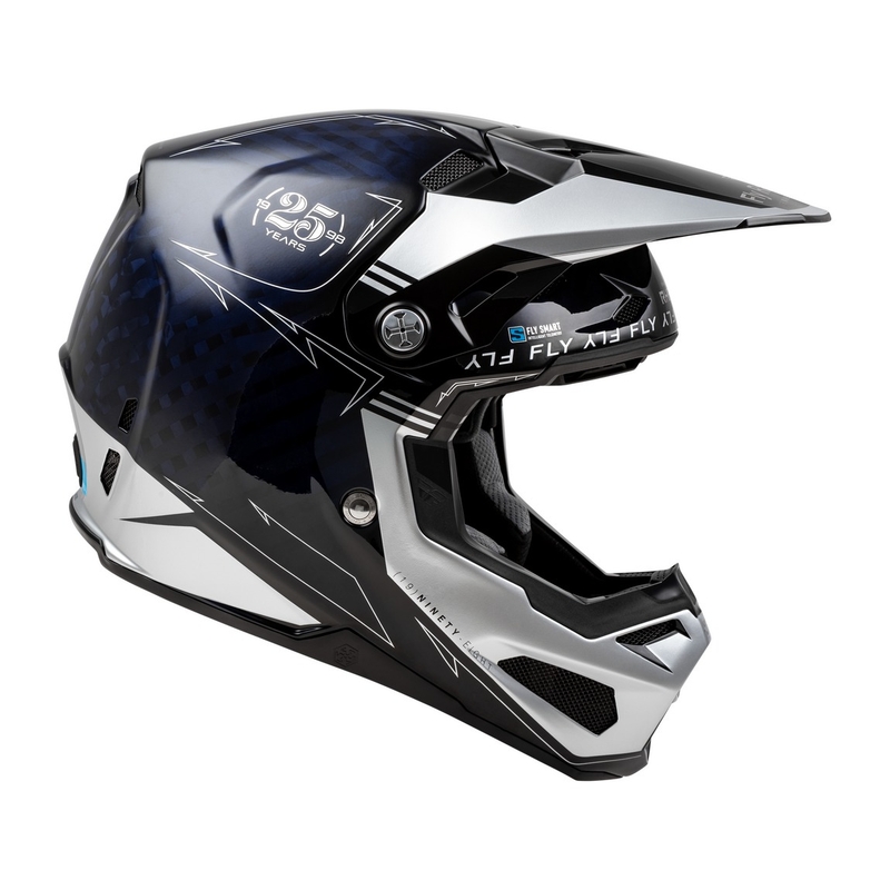 Motocross kypärä FLY Racing Formula S Carbon sininen-hopea