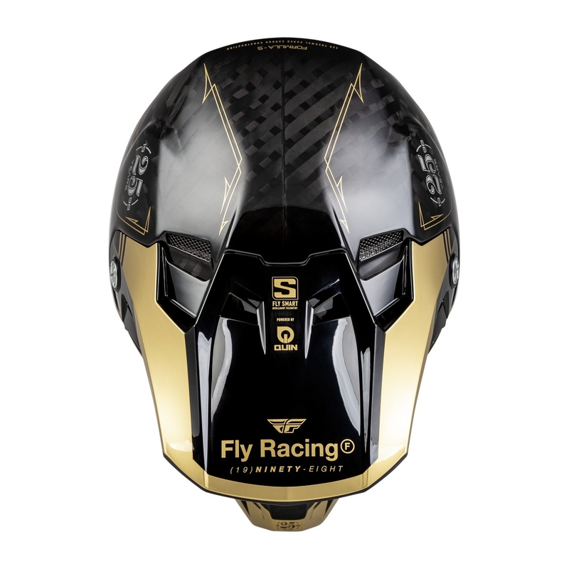 Motocross kypärä FLY Racing Formula S Carbon musta-kultainen