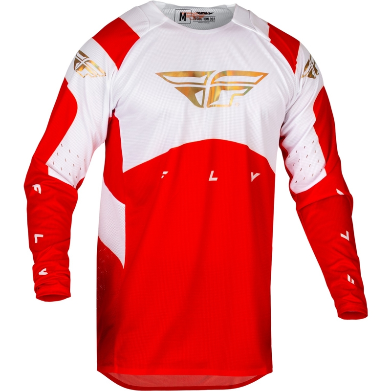 Motocross pelipaita FLY Racing Evolution DST 2024 punainen ja valkoinen alennusmyynti