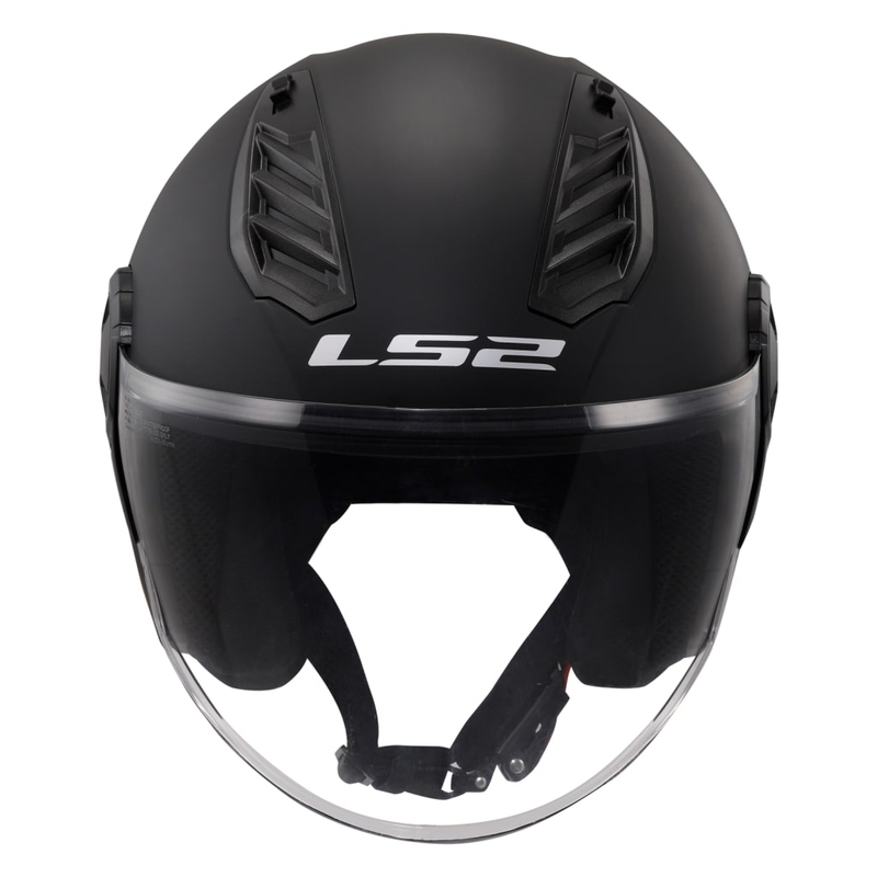 LS2 OF616 Airflow II Solid Matte Black Avoin moottoripyöräilykypärä