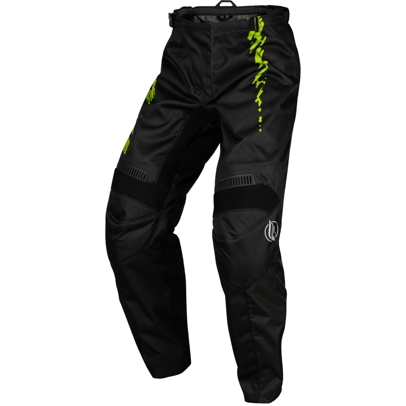 Dětské motokrosové kalhoty FLY Racing F-16 2024 černo-fluo zeleno-šedé výprodej