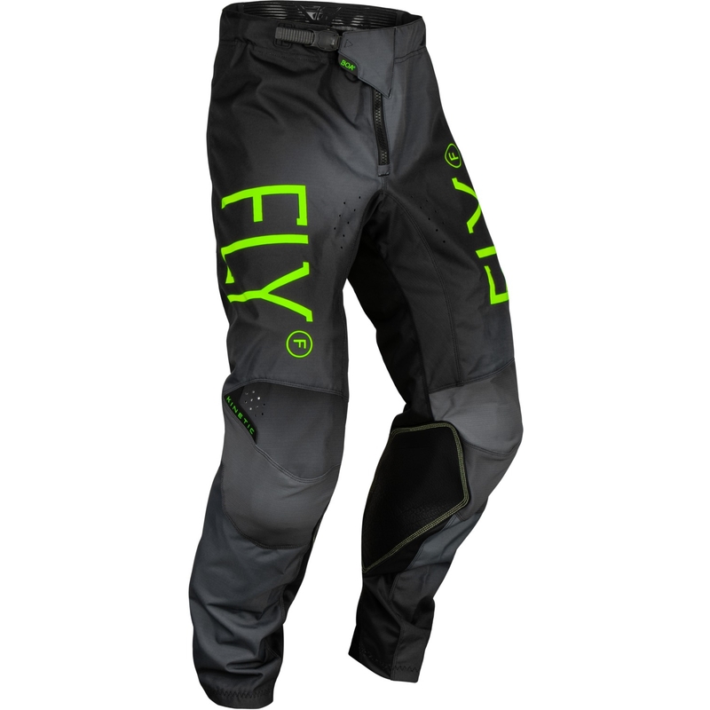Lasten motocross-housut FLY Racing Kinetic Prodigy musta-fluo-vihreä-sininen alennusmyynti