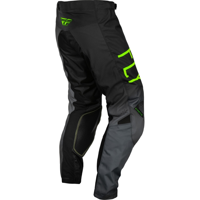 Lasten motocross-housut FLY Racing Kinetic Prodigy musta-fluo-vihreä-sininen alennusmyynti