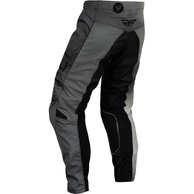 Lasten motocross housut FLY Racing Kinetic Prodigy musta-harmaa alennusmyynti