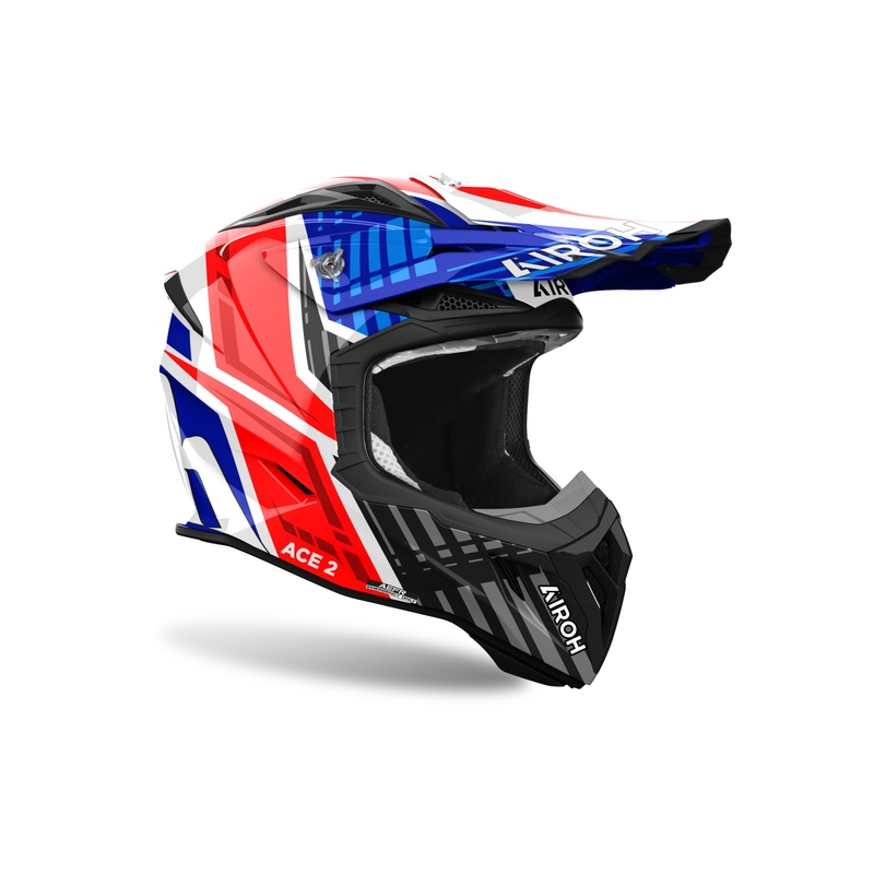 Motocross kypärä Airoh Aviator Ace 2 Proud sini-punainen kiiltävä kiiltävä