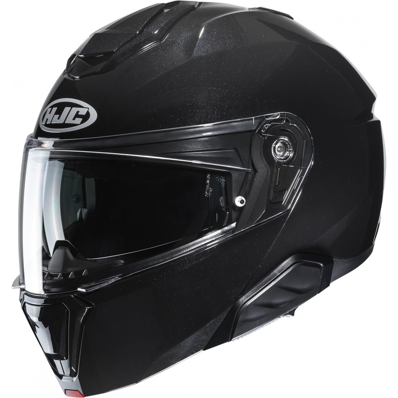 HJC i91 Solid metallic black flip-up moottoripyöräilykypärä