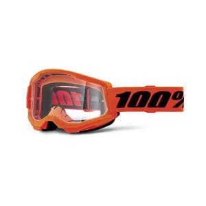 Motocross lasit 100% STRATA 2 Uusi oranssi (kirkas pleksi)