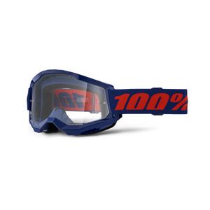 Motocross lasit 100% STRATA 2 Uusi tummansininen (kirkas pleksi)