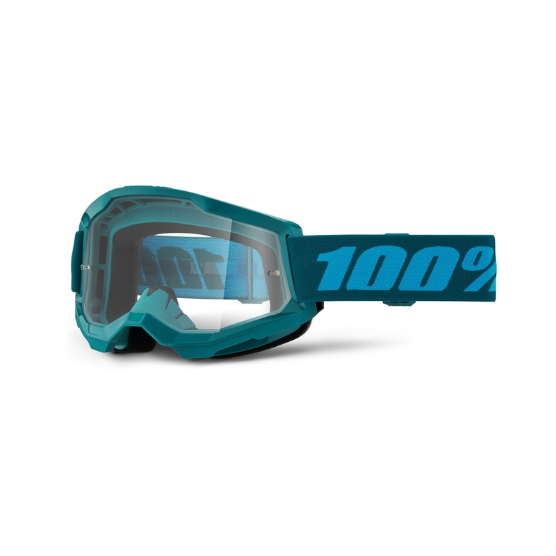 Motocross suojalasit 100% STRATA 2 Uusi Kivensininen (kirkas pleksi)
