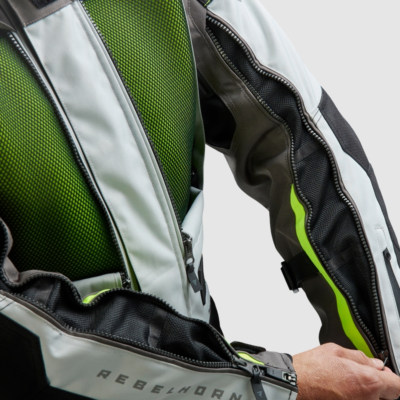 Rebelhorn Cubby V musta-harmaa-fluo-keltainen moottoripyörätakki