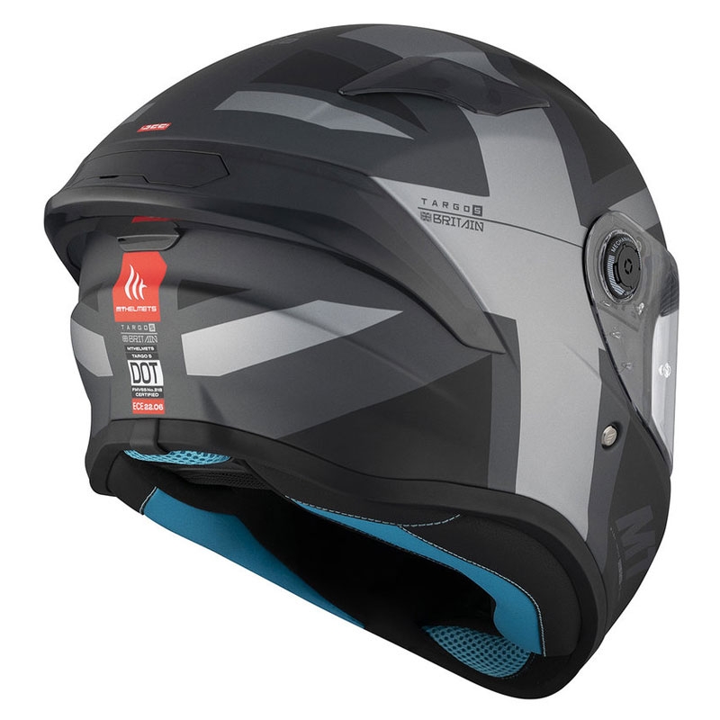 MT TARGO S BRITANNIA C2 integraalinen moottoripyöräilykypärä mattamusta-harmaa