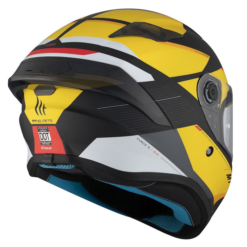 MT TARGO S KAY B3 integroitu moottoripyöräilykypärä mattamusta-valko-keltainen