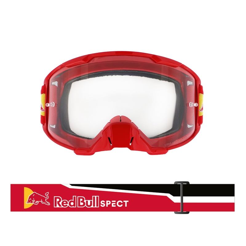 Motocross-lasit Red Bull Spect STRIVE S punainen kirkkaalla linssillä varustettuna