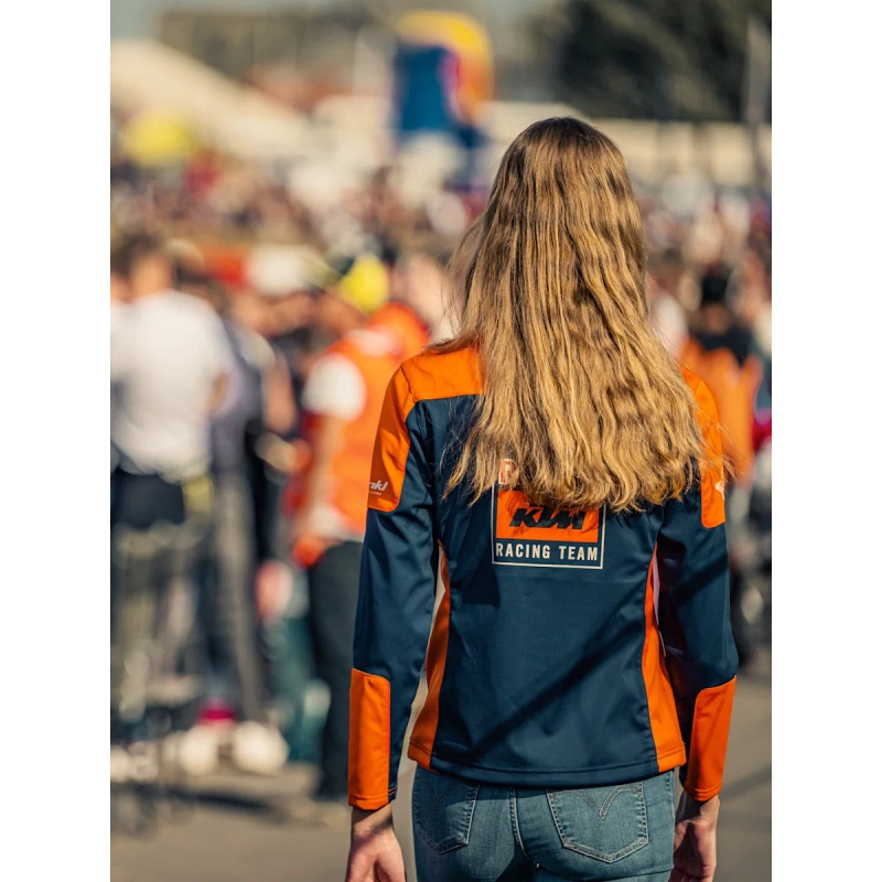 Naisten KTM Replica Team softshell-takki sininen-oranssi
