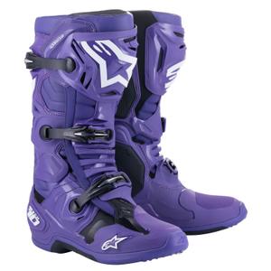 Alpinestars Tech 10 moottoripyöräsaappaat violetti-musta-valkoinen