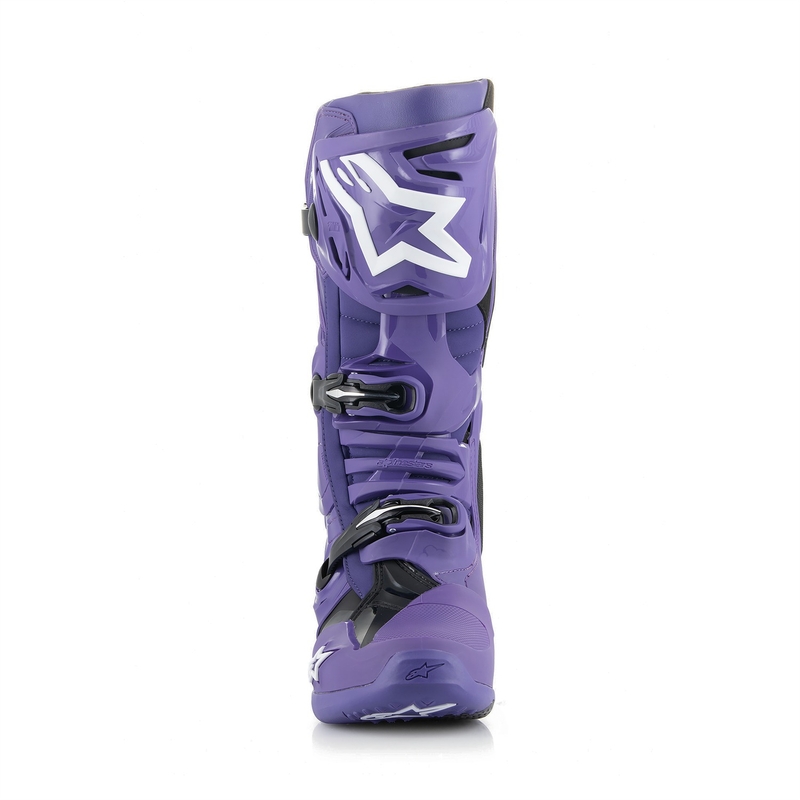 Alpinestars Tech 10 moottoripyöräsaappaat violetti-musta-valkoinen