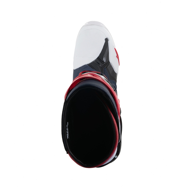 Alpinestars Tech 10 Supervented rei'itetyt tummansininen-valkoinen-punainen-violetti moottoripyöräsaappaat