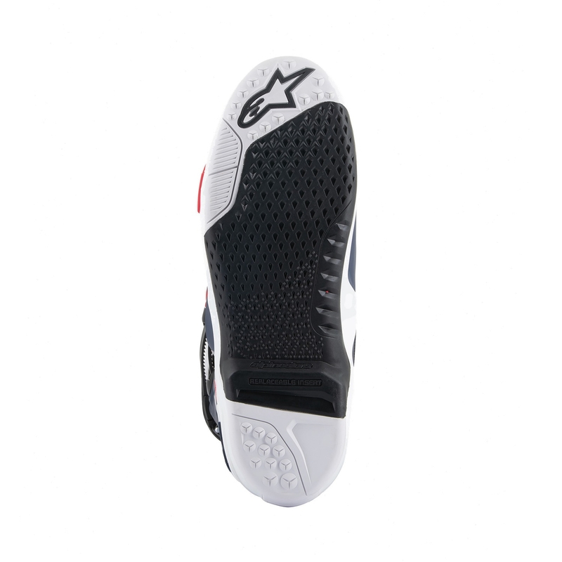 Alpinestars Tech 10 Supervented rei'itetyt tummansininen-valkoinen-punainen-violetti moottoripyöräsaappaat
